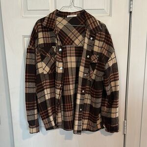 Judson & Co Brown Plaid shirt size large